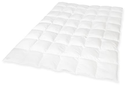 Künsemüller Faserbettdecke Exclusiv - Daunen-Feeling durch Sensofill Fasertechnologie - 100% Baumwolle Bezug, Waschbar & Allergikerfreundlich | warm | 135x200cm