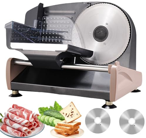 Máquina Cortadora De Carne Automática para El Hogar, Máquina Cortadora Eléctrica De 200 W, Espesor Ajustable De 0-20 Mm, Cortadora De Pan con Cuchillas De 2 * 19 Cm, Perilla De Bisel