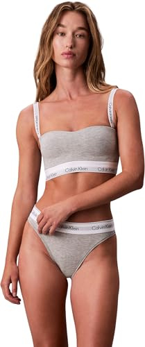 Calvin Klein Sujetador Bralette Mujer Lightly Lined Bandeau, Gris (Grey Heather), L