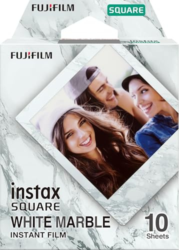 instax™ Square Film, White Marble, 1x10