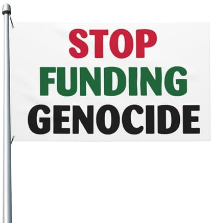 Bandera Dejen De Financiar El Genocidio. Apoyen A Palestina. Banderin Reforzada,Fuerte Flag Para Hogar Interior Fiestas 90X150Cm
