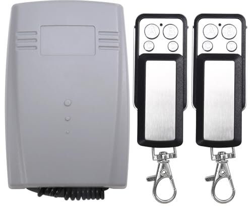Giuneuow Receptor de Puerta de Garaje de 2 Canales y 433 MHz, Control Remoto para Puerta de Garaje, Código Variable de Aprendizaje Fijo, Universal