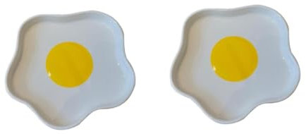 OUNONA 2 Pezzi Piatto d'uovo in camicia prima colazione piccolo piatti porzionati per adulti dessert decorativo ovale piatto interessante Cibo che serve vassoio ceramica