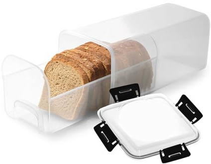 Syfunlv Récipient de Conservation du Pain,Boîte À Hermétique Transparente Avec Couvercle,Boite a Pain de mie Hermétique avec Tiroir & Couvercle,pour le Garder Frais (Noir,Style 2)