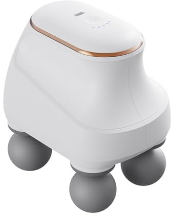 DMZHAOBC 4 Kopfmassagegerät, Pferde-Massagegerät, Muskelentspannungs-Massagegerät für Pferde, tragbares USB-Lade-Tiefenmassagegerät, 5 einstellbare Stufen und austauschbare Köpfe (weiß)