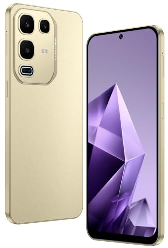 McMgc Note50Pro Unlocked Smartphone, Android 12.0 Mobile Phones 6.6'' HD+ Screen, 32GB ROM/256GB SD, 4G Dual SIM Dual Camera, Face ID+WiFi+BT+FM+GPS+OTG (Gold)