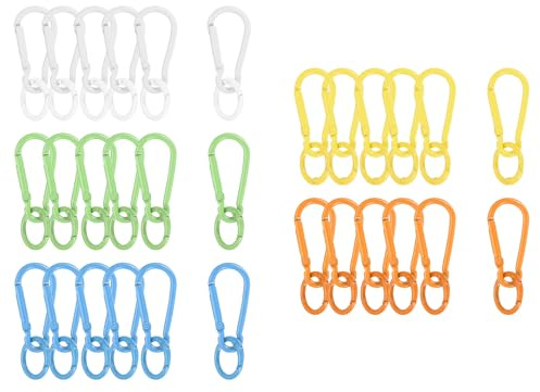 sourcing map 1 juego de clip de resorte, hebilla de clips de llavero con anillo de resorte para cierres de mochila, bolsa de bricolaje, bolso, monedero, verde y otros 4 colores