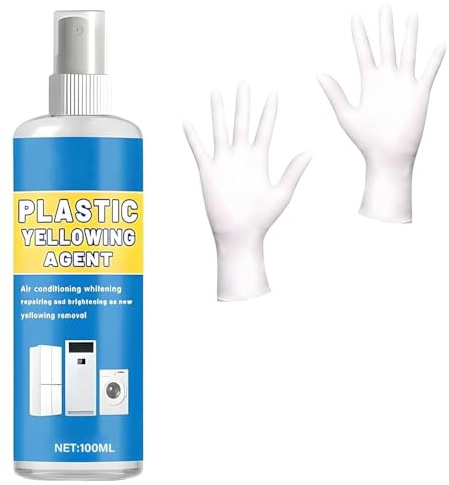 1 Stück Vergilbter Kunststoff Wieder Weiß,Kunststoffreiniger Vergilbung, Kunststoffreiniger Fensterrahmen Weiß, für Klimaanlagen, Waschmaschinen,Inklusive Einem Paar Handschuhe