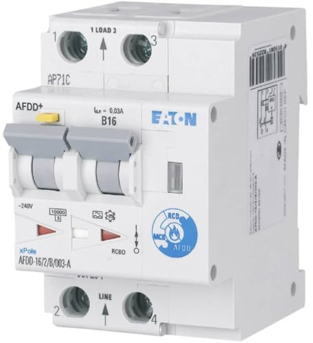 Eaton AFDD RCBO für Wohngebäude 16 A, 2-polig Typ B, Empfindlichkeit 30 mA