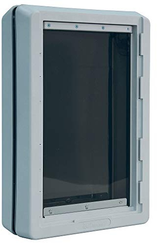 Ideal Pet Products Designer Series Ruff-Weather Haustiertür mit Teleskoprahmen, extra groß, 24,8 x 43,2 cm Klappengröße