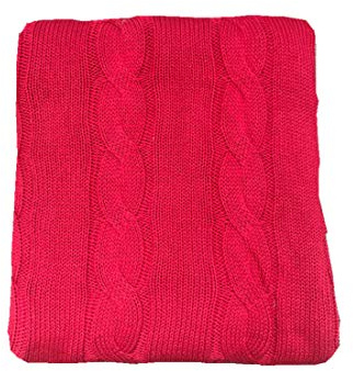 Strickdecke Babydecke Kuscheldecke, Odot Kinderwagen im Freien Kinderdecke Krabbeldecke Perfekt für Mädchen und Jungen Babys (120x180cm,Rot)