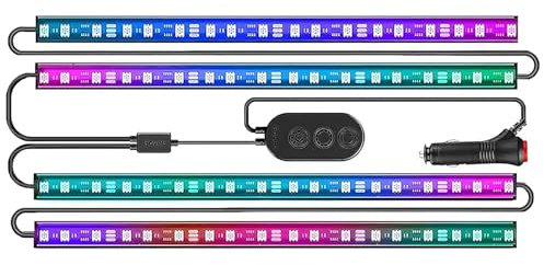 Govee RGBIC Interior Car Lights with App Control, Segmented Colour, 2-Line Design Lighting Kit, DIY Effects, Music and 30 Scene Modes for Cars