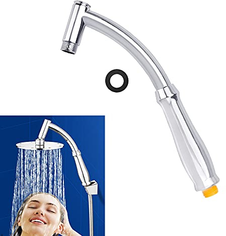 ANTHYTA Braccio di Prolunga Asta Doccia a Pioggia in ABS Tubo, Rigida, Universale, per Soffione, Regolabile - 28 CM, Argento