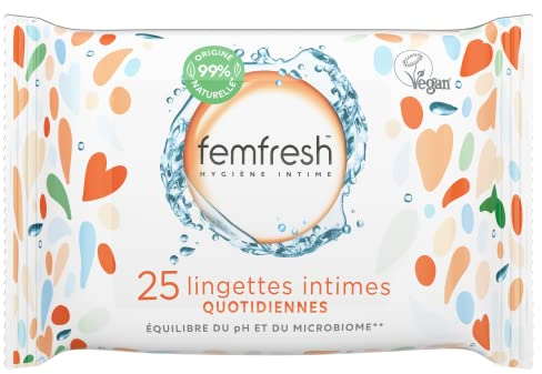 Femfresh - Lingettes Intimes Quotidiennes, Aloe Vera & Calendula - 25 Lingettes