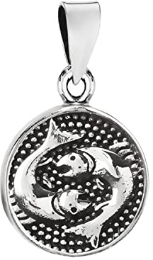 NKlaus Kettenanhänger 925 Silber, 14,7mm, 25mm, 2mm, Stern, Fisch, 1 Stück