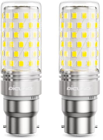 DiCUNO B22 LED Bulb 10W, 130W Equivalent, Cool White 6000K, 1400LM, 2Pcs | B22 Bayonet Light Bulbs, Non-Dimmable, Corn Light for Home Lighting, 230V