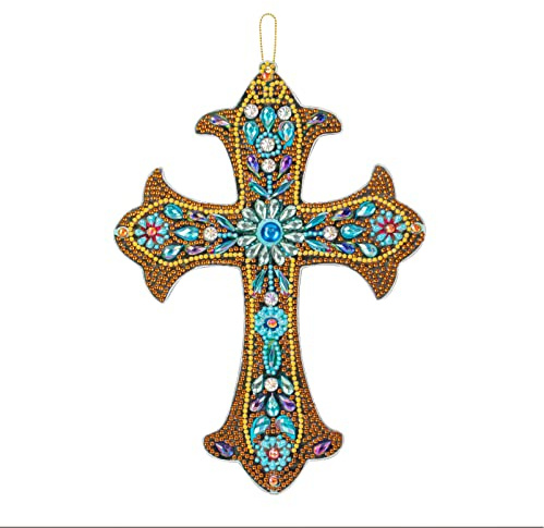 DCIDBEI || Diamond-Painting Spécial Croix Crucifix Mural || 17cm*25cm|| Perle Diamant à Coller Cristal Artisanat || ||Jésus Religion Décoration Murale à suspendre