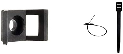Zenitech Lot de 100 embases à visser noir & Lot de 100 colliers de câblage 6x 175mm noir