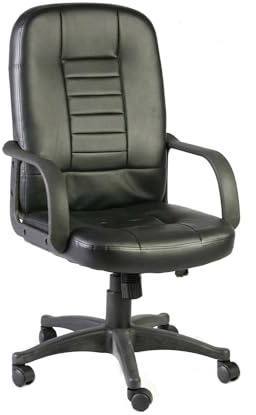Dmora Sessel mit Rollen Schwarz Verstellbar Gepolstert, 5 Räder