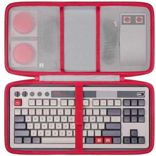 co2CREA cassa custodia borsa per 8Bitdo Retro Mechanical Keyboard, Bluetooth/2.4G/USB-C Hot Swappable Gaming Keyboard with 87 Keys(solo custodia)
