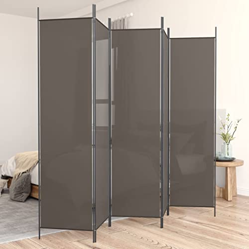 ZQQLVOO Raumteiler stehend Sichtschutz 5-TLG. Paravent Anthrazit 250x200 cm Stoff