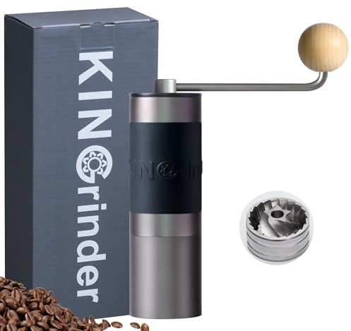 KINGrinder K0 - Molinillo de café manual con 140 grados de molienda ajustables para Aeropress, French Press Drip, 20-25 g de capacidad