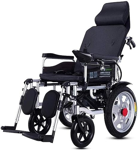 Electric Wheelchair Foldable Smart Chair Lightweight Folding High Back Full Reclining Supports 400 Lb - Travel Mobility Aid