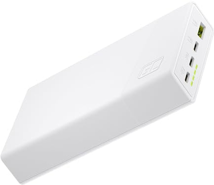 Green Cell Powerbank 20000mAh 22.5W PD USB C Externer Handyakkus Weiß GC PowerPlay20s Tragbares Ladegerät Power Delivery Schnellladefunktion QC 3.0 für iPhone 15 14 13, Galaxy S23 S24, iPad, Handys