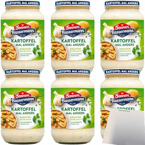 usy Bundle für Sonnen Bassermann Kartoffel mal anders Kräuter-Knoblauch 6er Pack (6x405g Glas) + usy Block