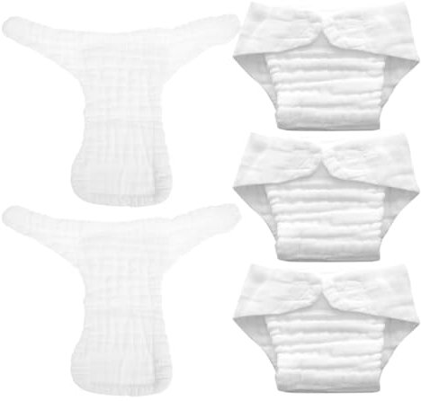 Beaupretty Babywindeln Stoffwindeln Babyschwimmwindel S Größe 5 Stück Baumwollgaze Wiederverwendbar Atmungsaktiv Saugfähig für Neugeborene 0-3 Monate