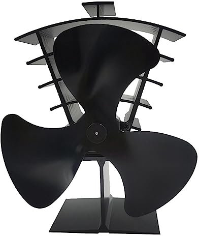 Agwuoetr For Wood/Log Burner/Fireplace Wood Stove Fan Fireplace Fan Powered Fireplace Fans Small Designed 3 Blades Heat Black TP2006-3