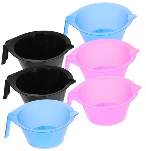 PACKOVE 6pezzi Ciotole Per Trasparenti Abs Professionali Per Mèches Kit Salone Per Controllo Quantità Fondo Triangolare Stabile