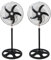 ARTREE 2 Ventiladores de Pie Potentes 18 57W 3 Velocidades Oscilante Ventilador con Base Estable Altura Regulable (110-130cm) Rejilla Desmontable para Oficina Talleres Residencial (Negro-18in)