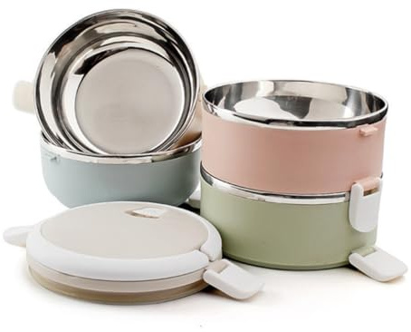 BEBEMOKO Fiambrera Inoxidable Fiambrera Aislamiento Contenedor Para Alimentos Portátil y Ligero