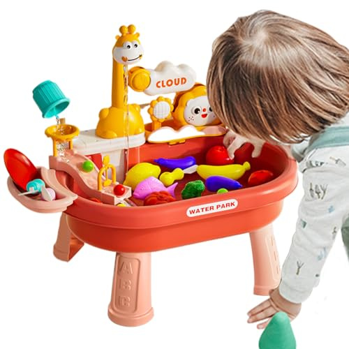 Water Activity Table for Toddler | Kids Sand Water Table Toys - Summer Outdoor Toys With Fishing Game for Patio Park Preschool Indoor Daycare Playground Backyard Summer Camping