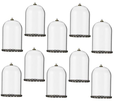 DIYEAH 10pezzi Bottiglia Vetro Trasparente Accessori Ciondoli Pendenti in Vetro Vasi Trasparenti Decorativi Campanelle Per Creazione Gioielli