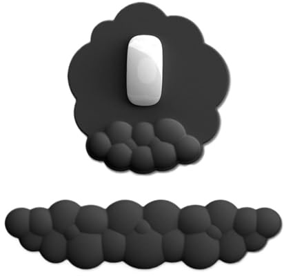 HAGJII Nuage Repose Poignet Clavier Mousse à Mémoire De Forme Tapis De Souris Ergonomique Support De Poignet Base Antidérapante Reposes-Poignets Pour Une Utilisation Prolongée(Noir)
