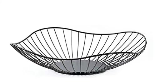 ShiningUU Black Fruit Bowl Minimalist Metal Wire Basket for Fruit and Vegetable Storage | Kitchen Counter Storage for Fruits & Vegetables | Home Decor | Table Centerpiece