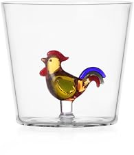 Ichendorf Milano Tumbler Hahn, Kollektion Animal Farm, 30 cl, Borosilikatglas, handgefertigt