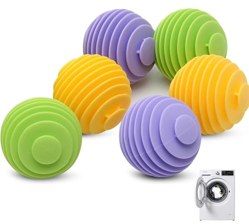 elook 6PCS Laundry Balls for Washing Machine, Anti-Tangle Tumble Dryer Balls, Reusable Laundry Balls for Speeding Drying and Reducing Creases