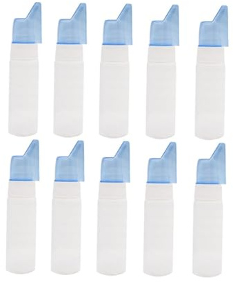 ELAYARD Botella de Plástico Blanco Pulverizadora Nasal Recargable 70ml 10 Piezas, Ligera y Portátil para Lavado Nasal en Viajes y Actividades al Aire Libre