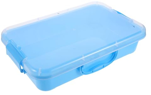 HONMEET Multifunktionaler Sandkasten mit Deckel Mittlere Größe Transparenter Kunststoff Inkl Aufbewahrungsbox und Förmchen Kreatives Outdoor und Indoor zur von Fantasie und Motorik bei