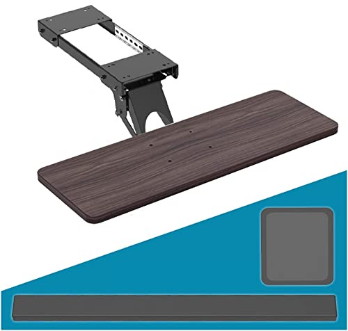 Ergonomisk tangentbordsbricka, 73,7 cm justerbar med 360° rotation, lutning och musmatta, 3 färger tillgängliga – perfekt för PC-arbetsstationer, bekväm skrivning