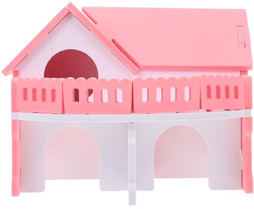 ANDRESLAD Hamsterhaus aus Robustem Kunststoff Rosa 18x15x14cm Kleintier Versteckhaus und Schlafnest für Zwerghamster und Kleine Nager Pflegeleichtes Haustierhaus mit Rückzugsort