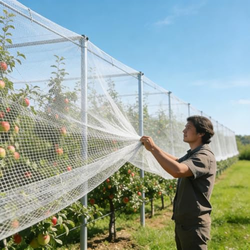 Filet Anti Insectes Oiseaux pour Arbre Fruitier, Filet Anti-Grêle pour Jardin Vergers Et Potagers Robuste et RéSistant, Bloquer Les Feuilles Tombées, 10x10m(1x10m)