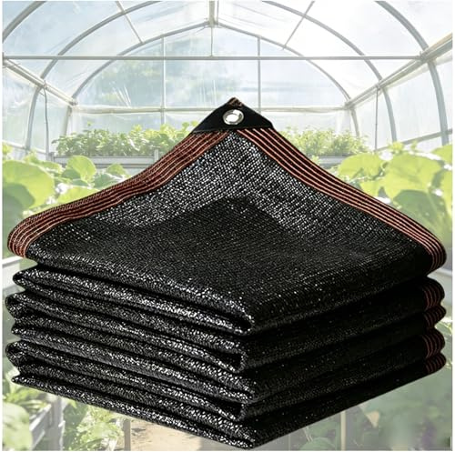 WUMSTOT Schattiernetz 95% UV-Schutz dünnes PE Sonnenschutznetz für Pflanzen Garten Gewächshaus Terrasse, wasserdurchlässig mit Metallösen, Farbe Schwarz Größen 3x3m