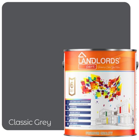 Landlords Anti Damp, Anti Mould and Condensation - Satin Classic Grey Matt Finish - 1 Litre - Prevent & Control Damp On Internal Walls & Ceilings - Easy To Apply