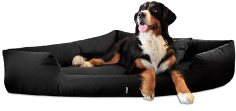 tierlando® Orthopädisches Hundebett Trivia aus Robustem Polyester, Platzsparendes Dreieckbett mit Visco-Matratze, Größe: 80x80cm | Farbe: 03 Schwarz