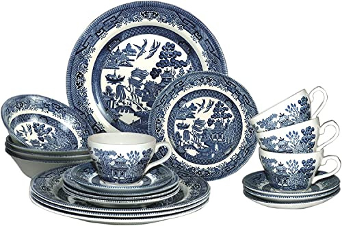 Churchill Blue Willow 20 Piece Dinner/Tea Set