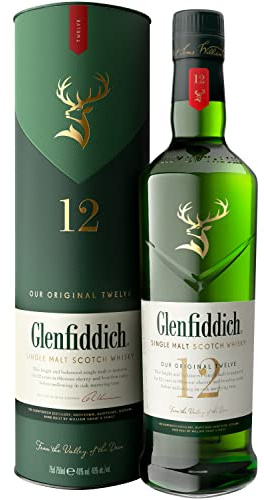 Glenfiddich 12 Jahre Single Malt Scotch Whisky mit Geschenkverpackung - Das Flaschendesign kann variieren